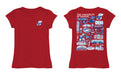 Kansas Jayhawks Hand Sketched Vive La Fete Impressions Artwork Red Girls Cotton Short Sleeve Tee - Vive La Fête - Online Apparel Store