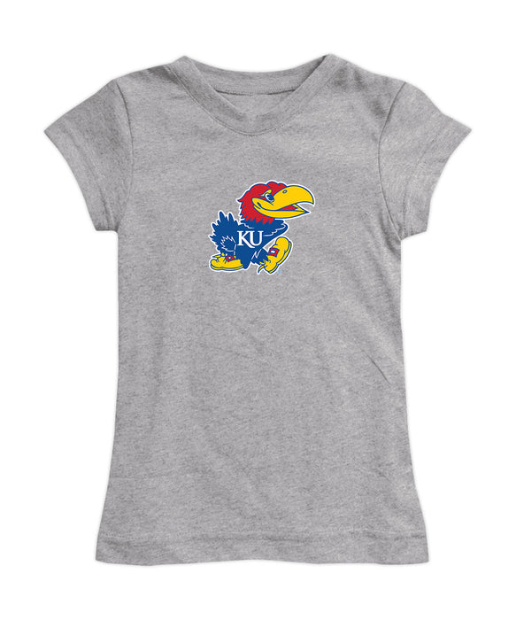 Kansas Jayhawks Girl´s Fitted Cotton T-shirt Grey
