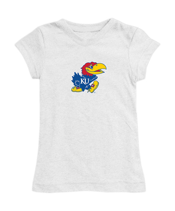Kansas Jayhawks Girl´s Fitted Cotton T-shirt White