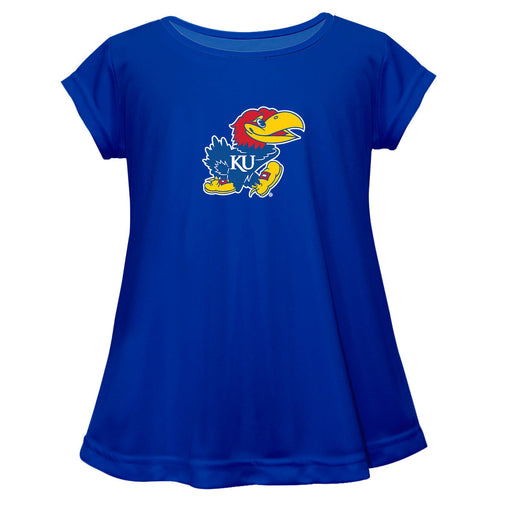 Kansas Jayhawks Short Sleeve Youth Cotton Top Royal
