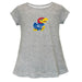 Kansas Jayhawks Short Sleeve Youth Cotton Top Grey