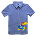 Kansas Jayhawks Stripes Short Sleeve Polo Box Shirt Royal