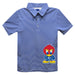 Kansas Jayhawks Stripes Short Sleeve Polo Box Shirt Royal