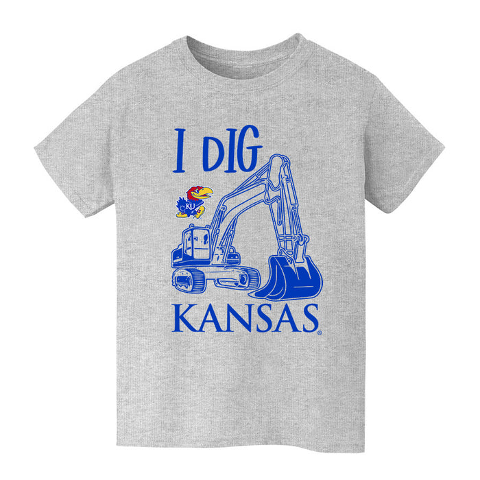 Kansas Jayhawks Vive La Fete Excavator Heather Grey Cotton Short Sleeve Tee