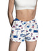 Kansas Jayhawks Repeat Print Hand Sketched Vive La Fete Impressions Artwork Womens White Lounge Shorts