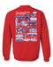Kansas Jayhawks Hand Sketched Artwork Red Crewneck Sweatshirt for Women - Vive La Fête - Online Apparel Store