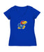 Kansas Jayhawks Women's V-neck Fitted Cotton T-Shirt Royal