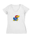 Kansas Jayhawks Women's V-neck Fitted Cotton T-Shirt White