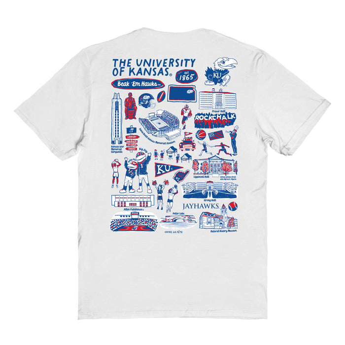 Kansas Jayhawks Vive La Fete Impressions Artwork Womens Cotton Tshirt - Vive La Fête - Online Apparel Store