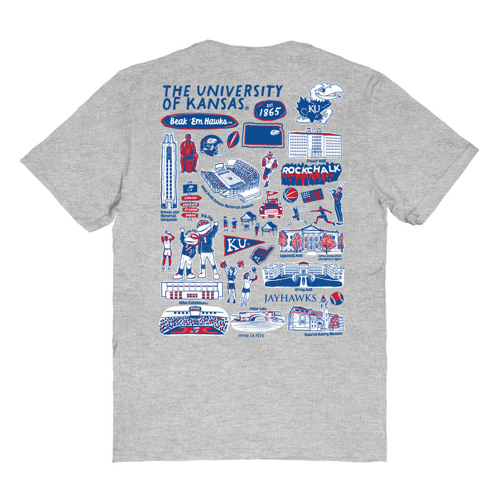 Kansas Jayhawks Vive La Fete Impressions Artwork Womens Cotton Tshirt - Vive La Fête - Online Apparel Store