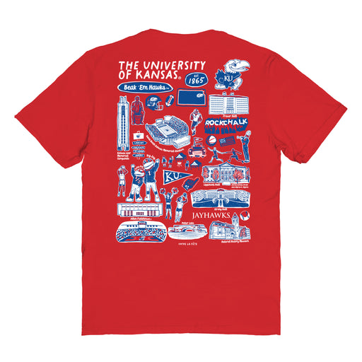 Kansas Jayhawks Vive La Fete Impressions Artwork Womens Cotton Tshirt - Vive La Fête - Online Apparel Store