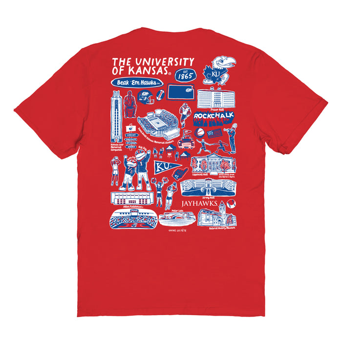 Kansas Jayhawks Vive La Fete Impressions Artwork Womens Cotton Tshirt - Vive La Fête - Online Apparel Store