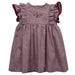 Louisiana Monroe Warhawks ULM Embroidered Maroon Gingham Ruffle Dress