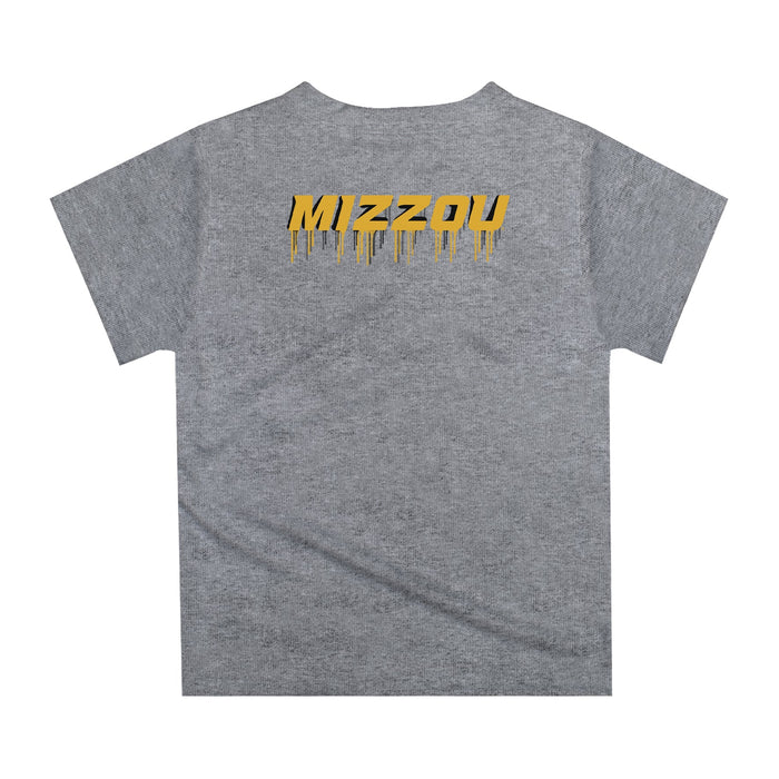 Missouri Tigers MU Original Dripping Football Helmet Heather Gray T-Shirt by Vive La Fete - Vive La Fête - Online Apparel Store