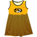Missouri Tigers MU Vive La Fete Girls Game Day Sleeveless Tank Dress Solid Gold Logo Stripes on Skirt