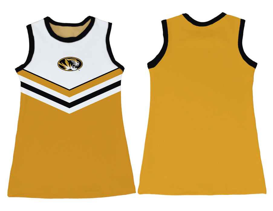 Missouri Tigers MU Sleeveless Cheerleader A Line Dress White and Gold - Vive La Fête - Online Apparel Store