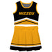 Missouri Tigers MU Vive La Fete Game Day Black and Gold Sleeveless Chearleader Set