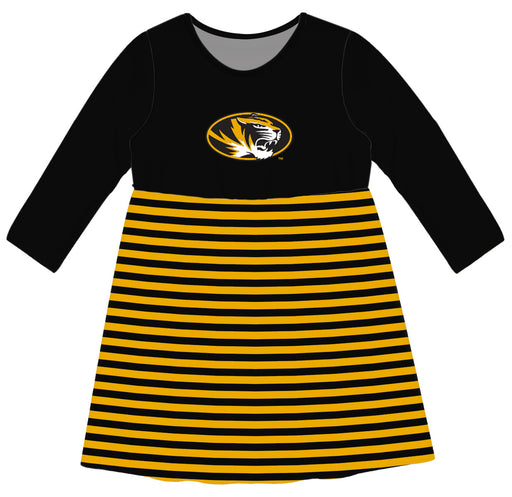 Missouri Tigers MU Vive La Fete Girls Game Day Long Sleeve Gold Stripe on Skirt - Vive La Fête - Online Apparel Store