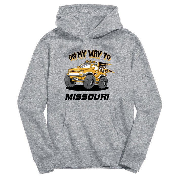 Missouri Tigers MU On My Way Monster Truck Heather Grey Cotton Youth Hoodie