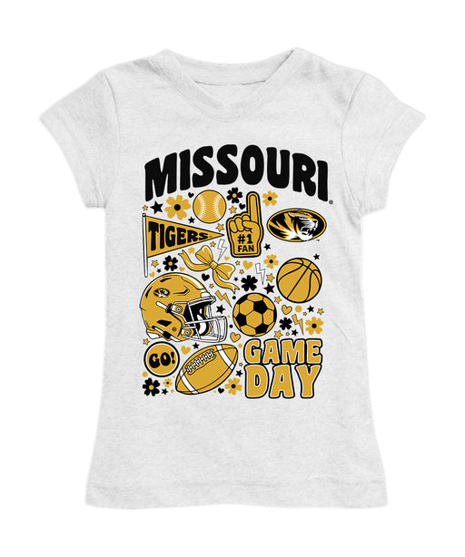 Missouri Tigers MU Girl´s Fitted Cotton T-shirt White