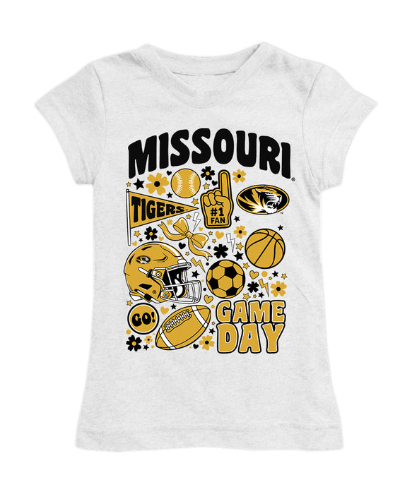 Missouri Tigers MU Girl´s Fitted Cotton T-shirt White