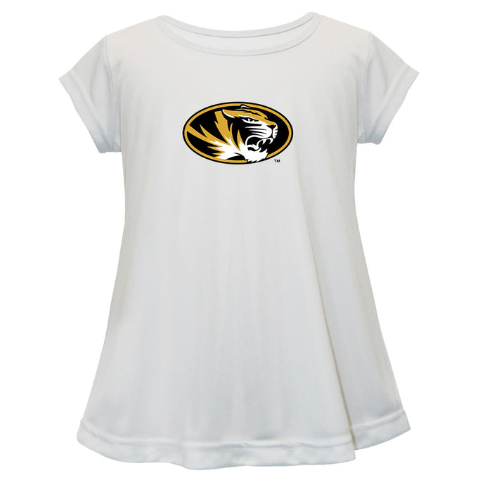 Missouri Tigers MU Short Sleeve Youth Cotton Top White