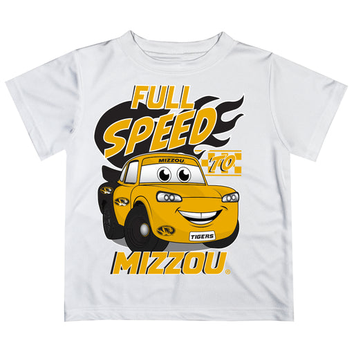 Missouri Tigers MU Vive La Fete Toy Racing Car Boys Game Day White Short Sleeve Tee