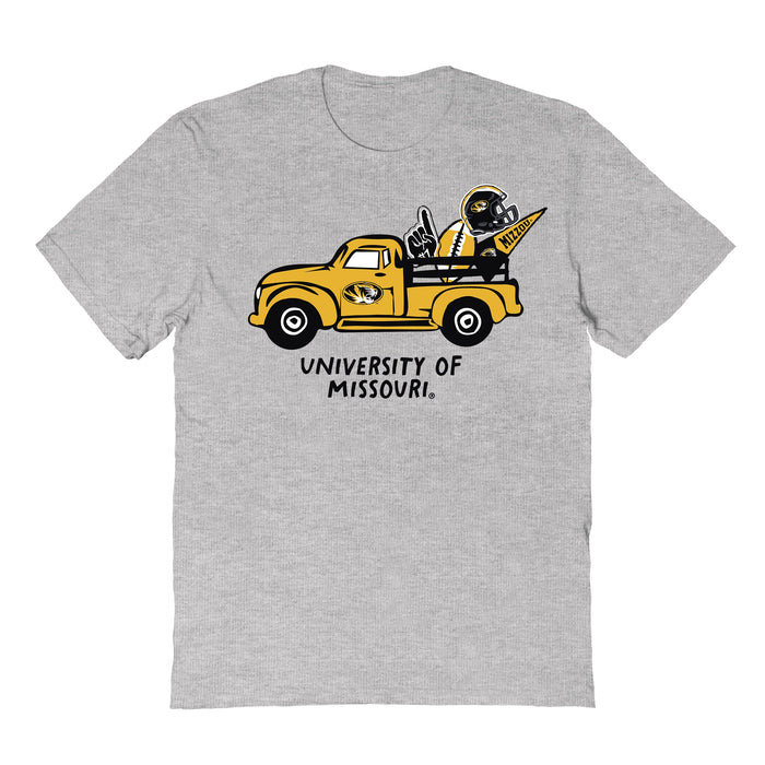 Missouri Tigers MU Hand Sketched Vive La Fete Impressions Truck Kids Grey Cotton T-shirt