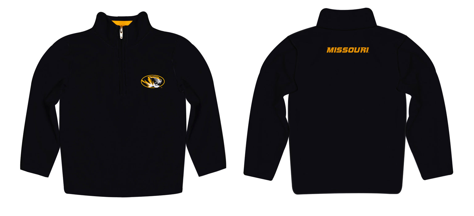 Missouri Tigers MU Vive La Fete Logo and Mascot Name Womens Black Quarter Zip Pullover - Vive La Fête - Online Apparel Store
