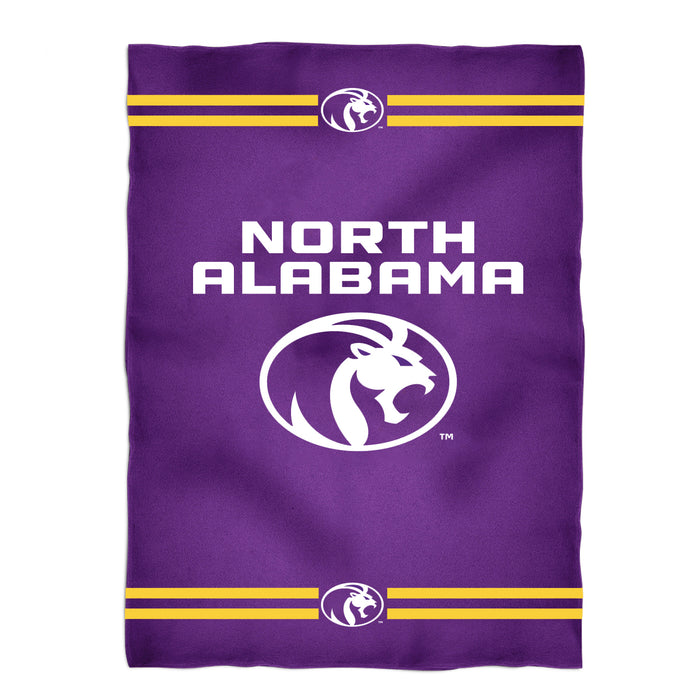 North Alabama Lions Vive La Fete Game Day Soft Premium Fleece Purple Throw Blanket 40" x 58" Logo and Stripes - Vive La Fête - Online Apparel Store