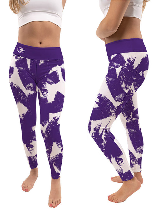 North Alabama Lions Vive La Fete Paint Brush Logo on Waist Women Purple Yoga Leggings - Vive La Fête - Online Apparel Store