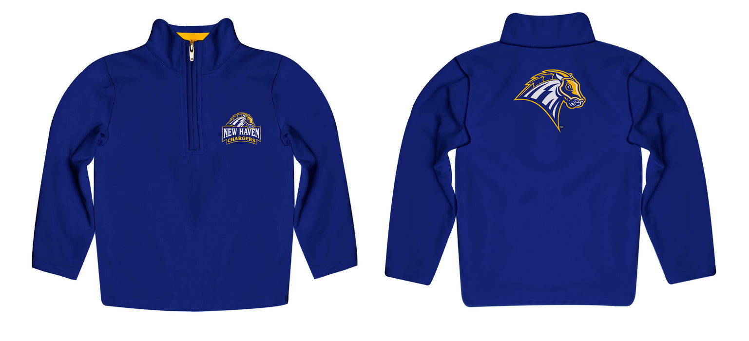 University of New Haven Chargers Vive La Fete Game Day Solid Blue Quarter Zip Pullover Sleeves - Vive La Fête - Online Apparel Store