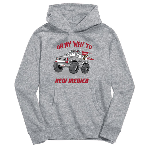 New Mexico Lobos UNM On My Way Monster Truck Heather Grey Cotton Youth Hoodie