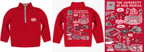 New Mexico Lobos UNM Hand Sketched Vive La Fete Impressions Artwork  Red Boys Quarter Zip Pullover V1 - Vive La Fête - Online Apparel Store