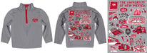 New Mexico Lobos UNM Hand Sketched Vive La Fete Impressions Artwork Gray Boys Quarter Zip Pullover V1 - Vive La Fête - Online Apparel Store
