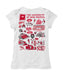 New Mexico Lobos UNM Hand Sketched Vive La Fete Impressions Artwork White Girls Cotton Short Sleeve Tee - Vive La Fête - Online Apparel Store