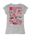 New Mexico Lobos UNM Hand Sketched Vive La Fete Impressions Artwork Grey Girls Cotton Short Sleeve Tee - Vive La Fête - Online Apparel Store