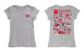 New Mexico Lobos UNM Hand Sketched Vive La Fete Impressions Artwork Grey Girls Cotton Short Sleeve Tee - Vive La Fête - Online Apparel Store