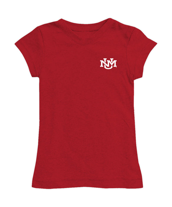 New Mexico Lobos UNM Hand Sketched Vive La Fete Impressions Artwork Red Girls Cotton Short Sleeve Tee