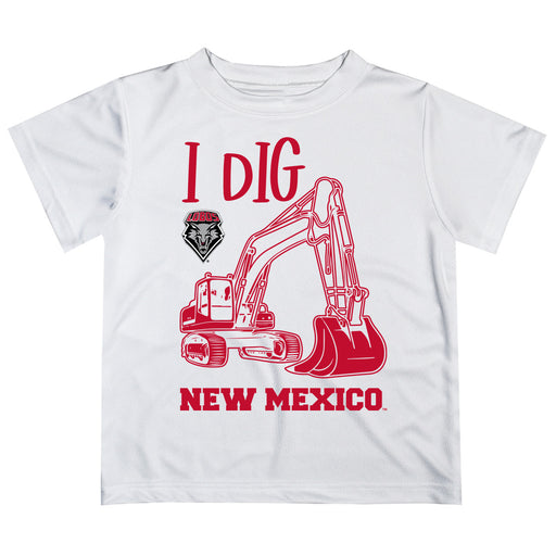 New Mexico Lobos UNM Vive La Fete Excavator Boys Game Day White Short Sleeve Tee