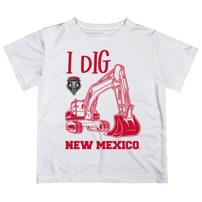 New Mexico Lobos UNM Vive La Fete Excavator Boys Game Day White Short Sleeve Tee