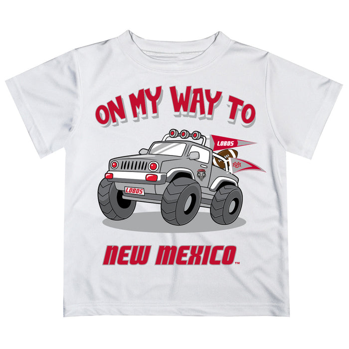 New Mexico Lobos UNM Vive La Fete Monster Truck Boys Game Day White Short Sleeve Tee