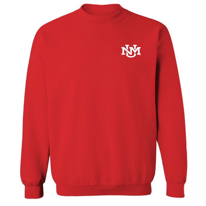 New Mexico Lobos UNM Hand Sketched Vive La Fete Impressions Artwork Red Crew Neck Sweatshirt for Women