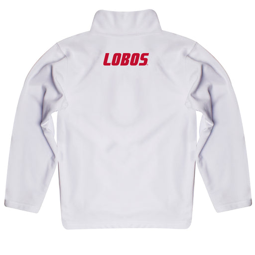 New Mexico Lobos Vive La Fete Logo and Mascot Name Womens White Quarter Zip Pullover - Vive La Fête - Online Apparel Store