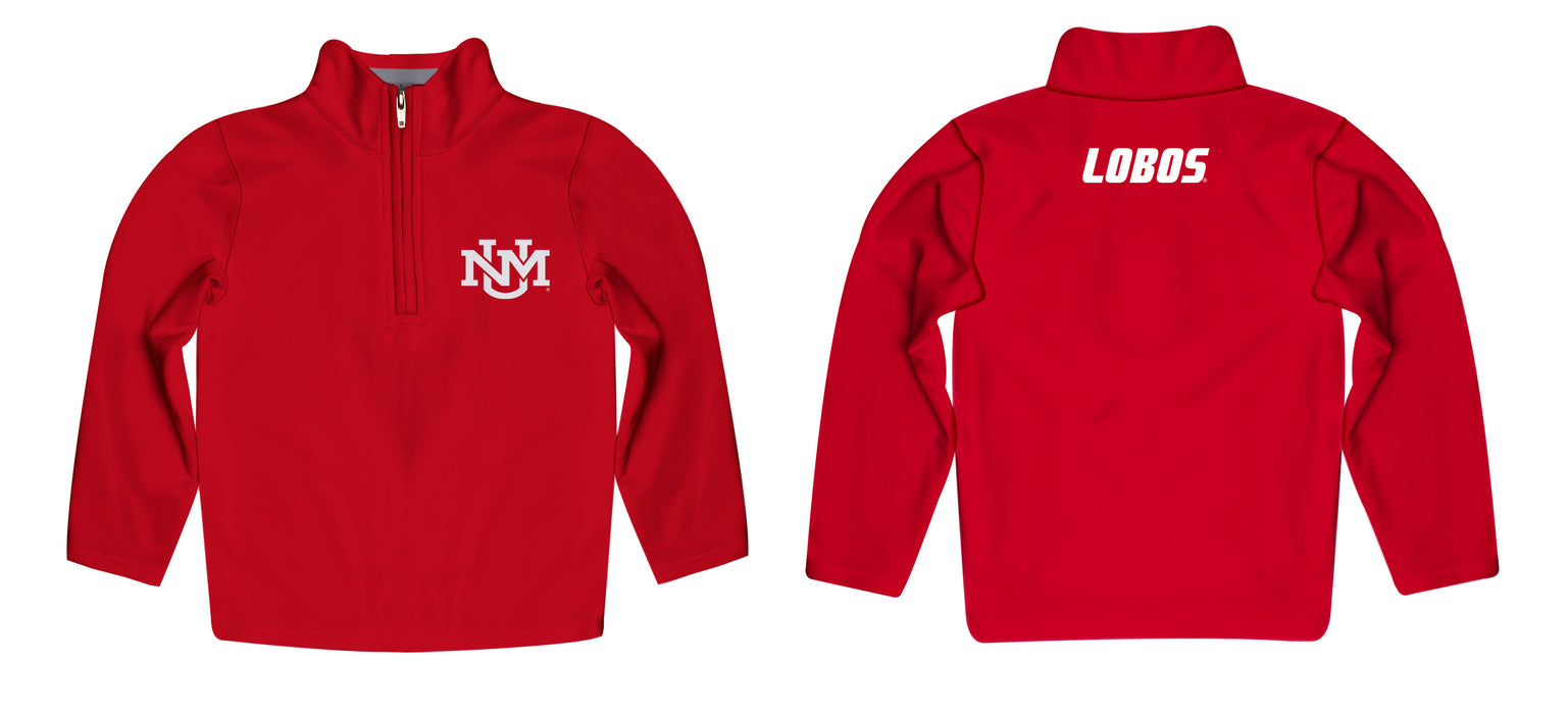 New Mexico Lobos Vive La Fete Logo and Mascot Name Womens Red Quarter Zip Pullover - Vive La Fête - Online Apparel Store