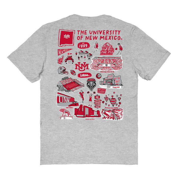New Mexico Lobos UNM Vive La Fete Impressions Artwork Womens Cotton Tshirt - Vive La Fête - Online Apparel Store