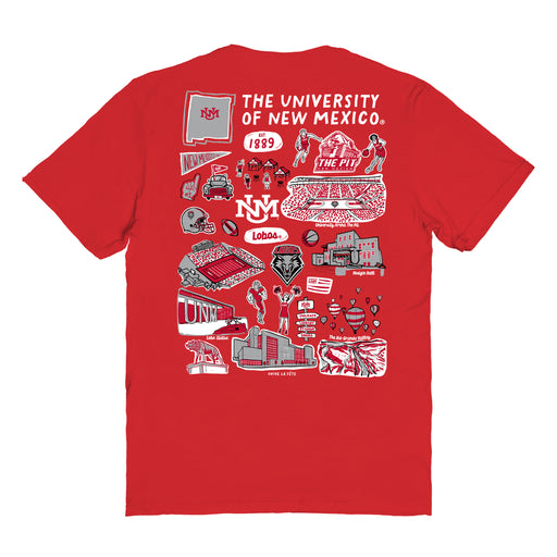 New Mexico Lobos UNM Vive La Fete Impressions Artwork Womens Cotton Tshirt - Vive La Fête - Online Apparel Store