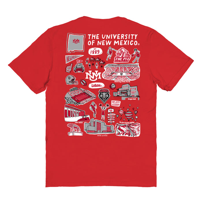New Mexico Lobos UNM Vive La Fete Impressions Artwork Womens Cotton Tshirt - Vive La Fête - Online Apparel Store