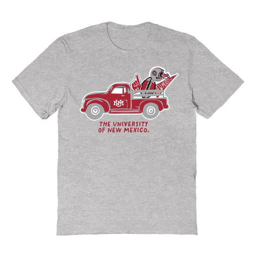 New Mexico Lobos UNM Hand Sketched Vive La Fete Impressions Truck Grey T-shirt for Women