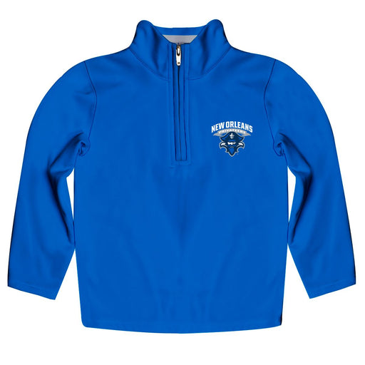 University of New Orleans Privateers UNO Vive La Fete Game Day Solid Blue Quarter Zip Pullover Sleeves